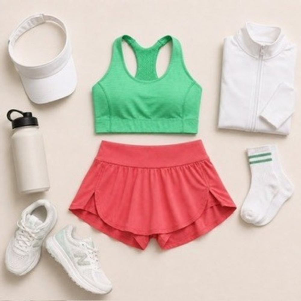 Outdoor Voices Doing Things Sports Bra Green Mesh Racerback Women's Size Small